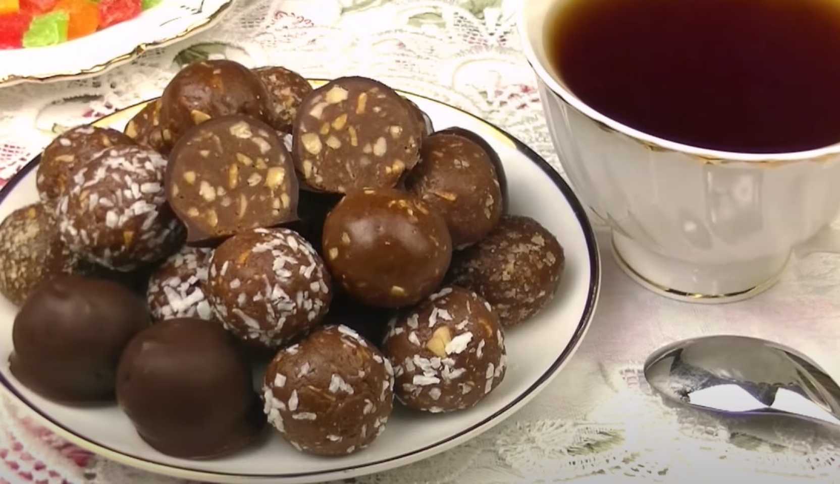 Image du plat : Bonbons au chocolat faits maison avec des noix