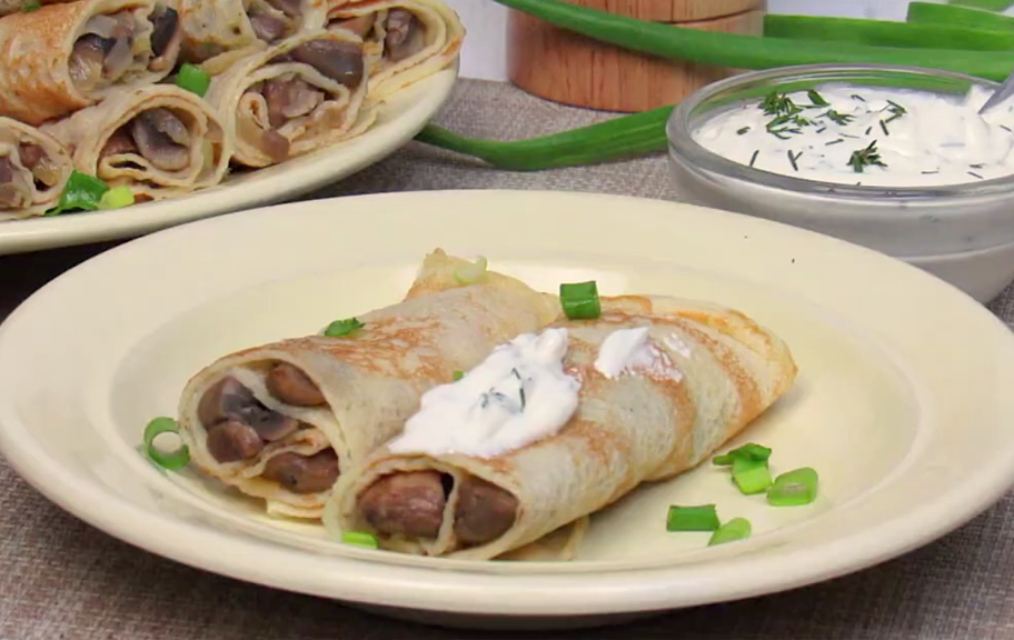 Recette : Crêpes aux champignons