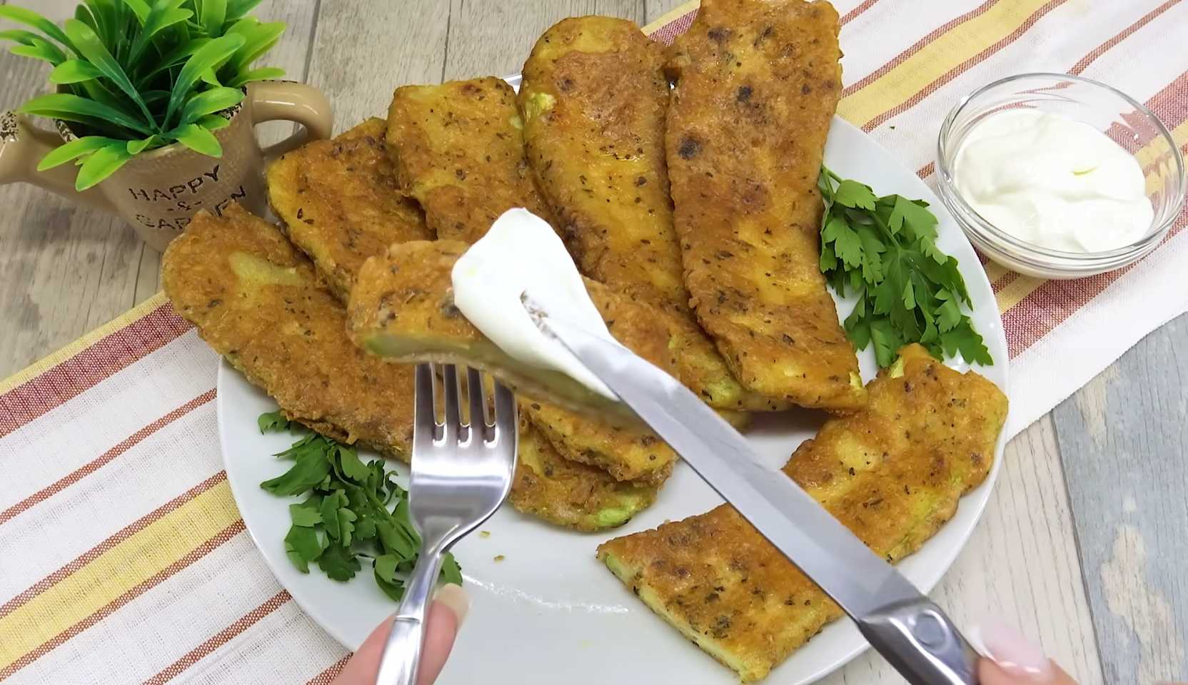 Image du plat : Courgettes frites au fromage et aux œufs