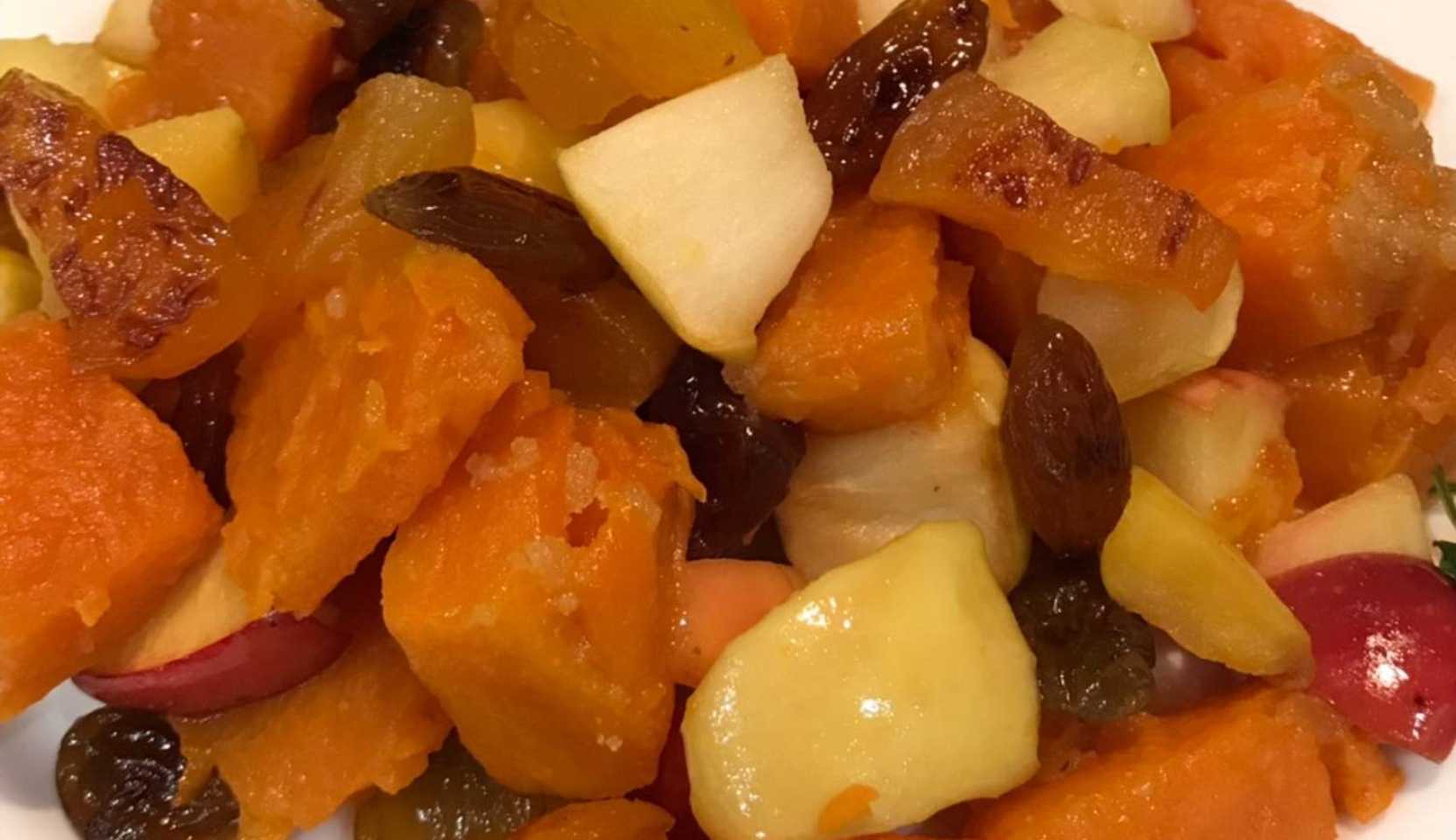 Image du plat : Pommes cuites au four avec potiron, raisins secs et cannelle