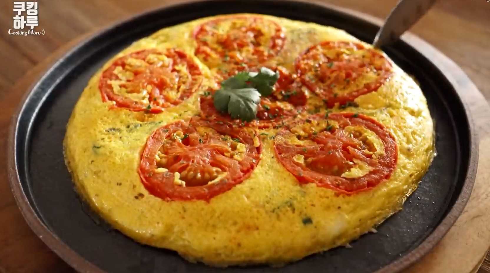 Image du plat : Omelette au fromage et aux tomates