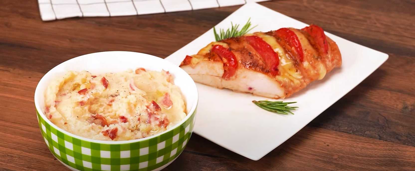 Image du plat : Blanc de poulet aux tomates, au fromage et aux pommes de terre