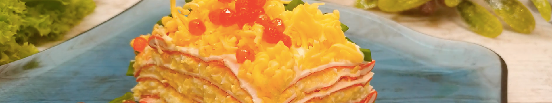 Gâteau de salade de bâtonnets de crabe