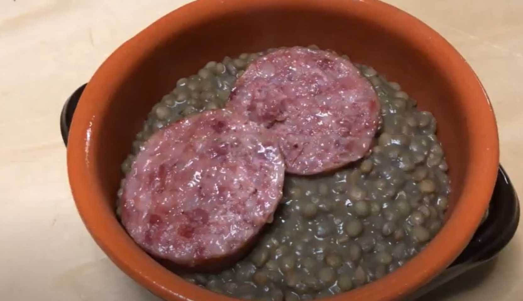 Image du plat : Cotecino aux lentilles