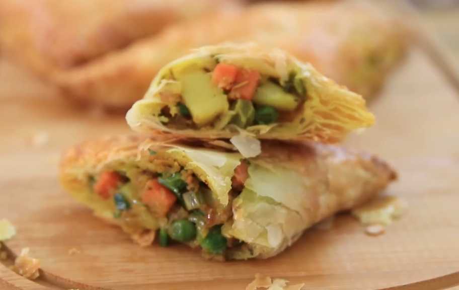 Recette : Feuilletés au curry et aux légumes