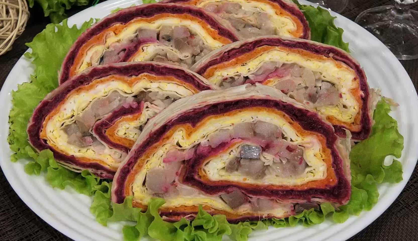 Image du plat : Hareng sous une peau de fourrure dans un pain pita