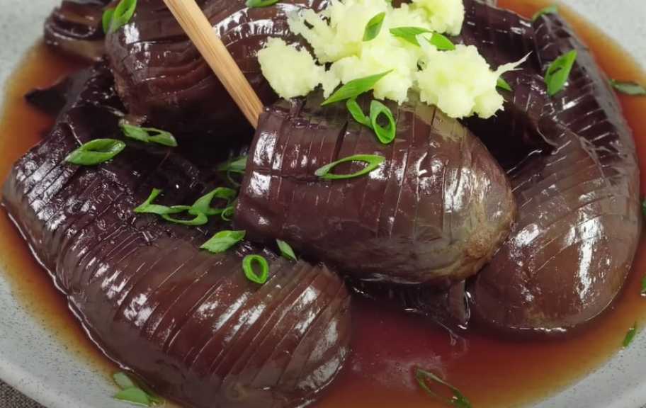 Recette : Agebitashi d'aubergines mijotées