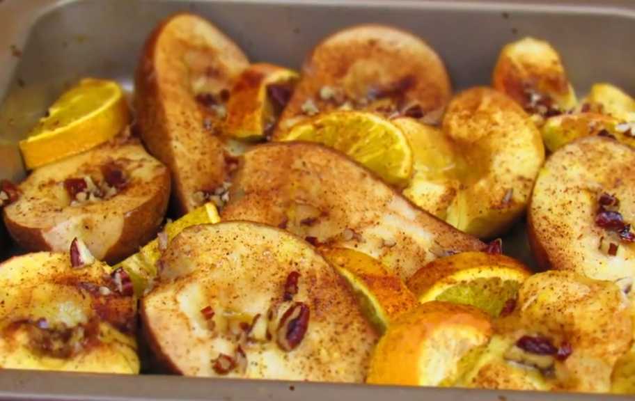 Recette : Pommes et poires au four à l'orange