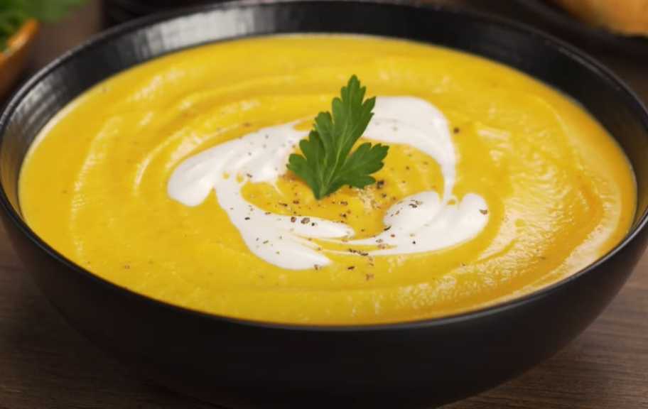 Recette : Soupe classique au potiron, à la crème et aux pommes de terre