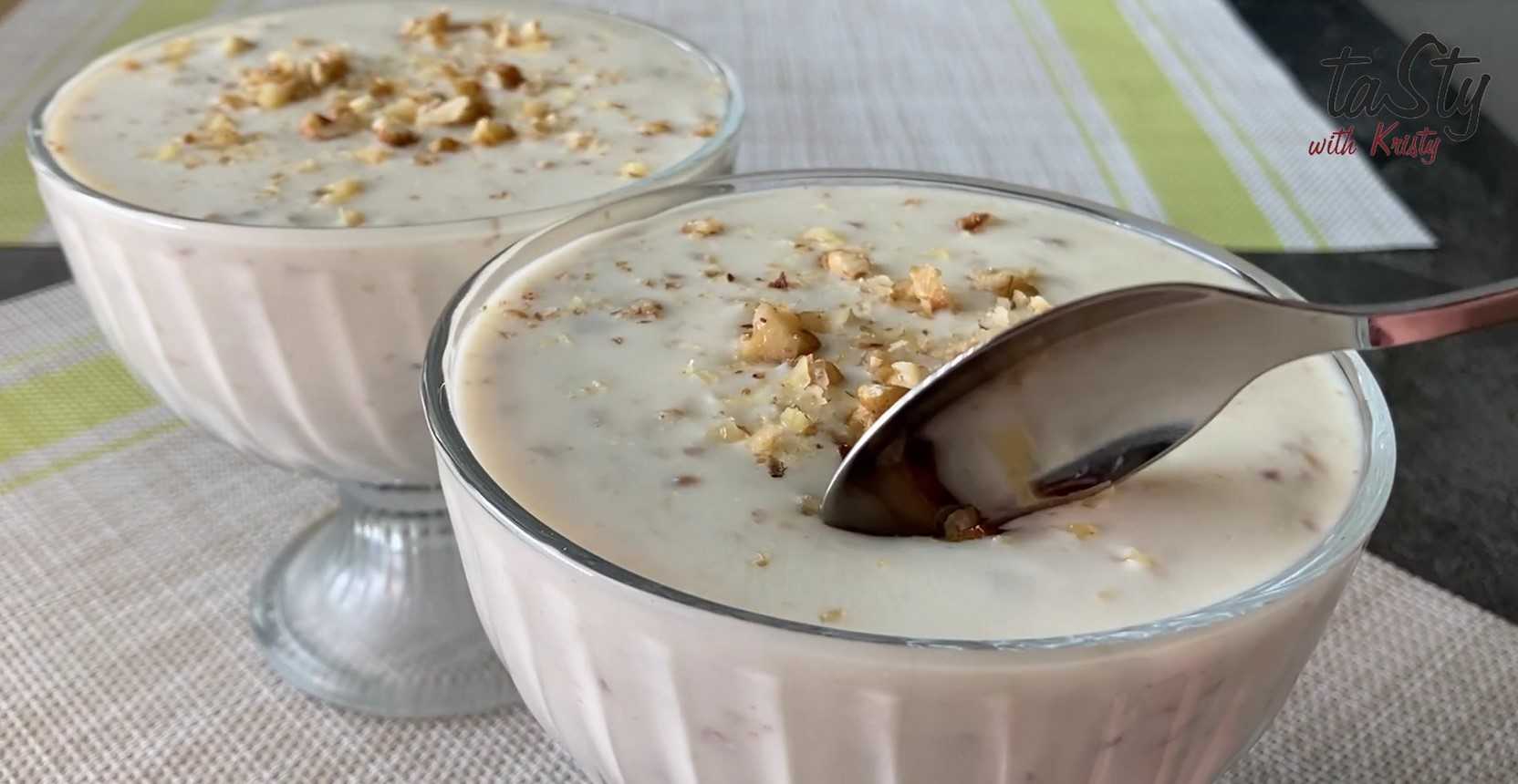 Image du plat : Dessert à la crème fraîche et aux noix