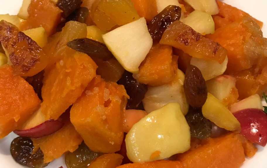 Recette : Pommes au four avec potiron, raisins secs et cannelle