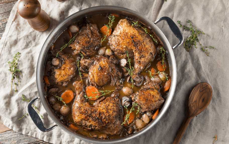 Recette : Coq au vin