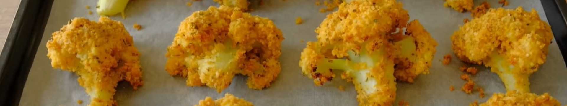 Chou-fleur cuit au four avec des pois chiches