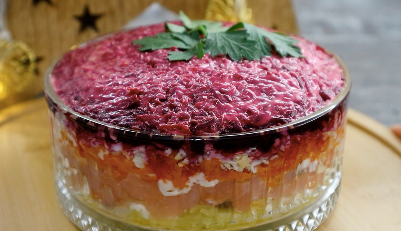 Image du plat : Hareng sous un manteau de fourrure avec du poisson rouge