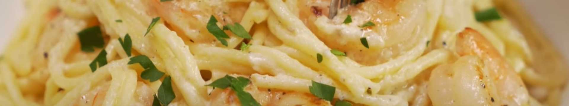 Pâtes crémeuses aux crevettes