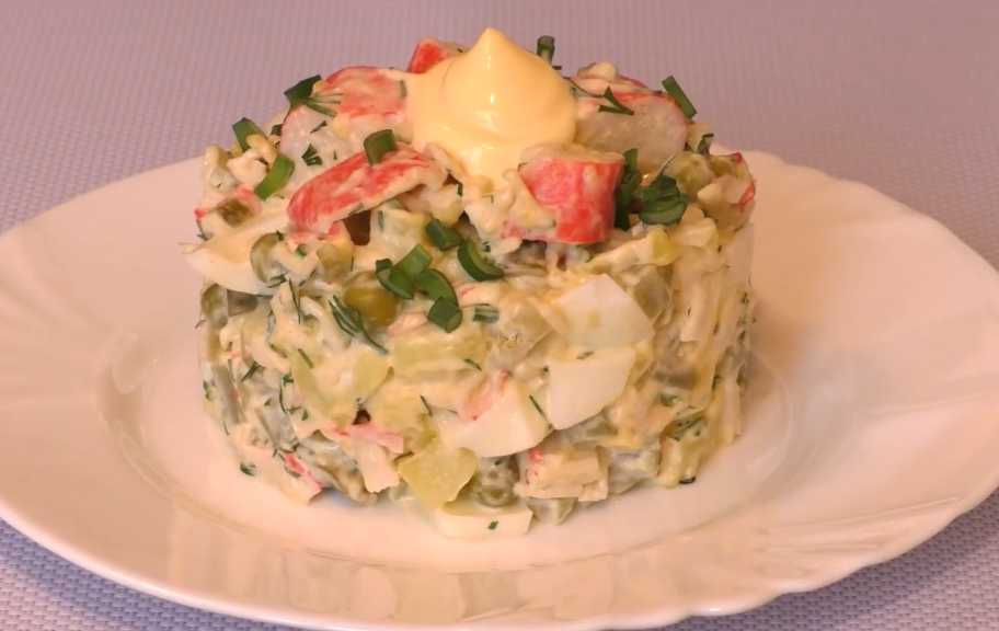 Recette : Salade Olivier classique au crabe
