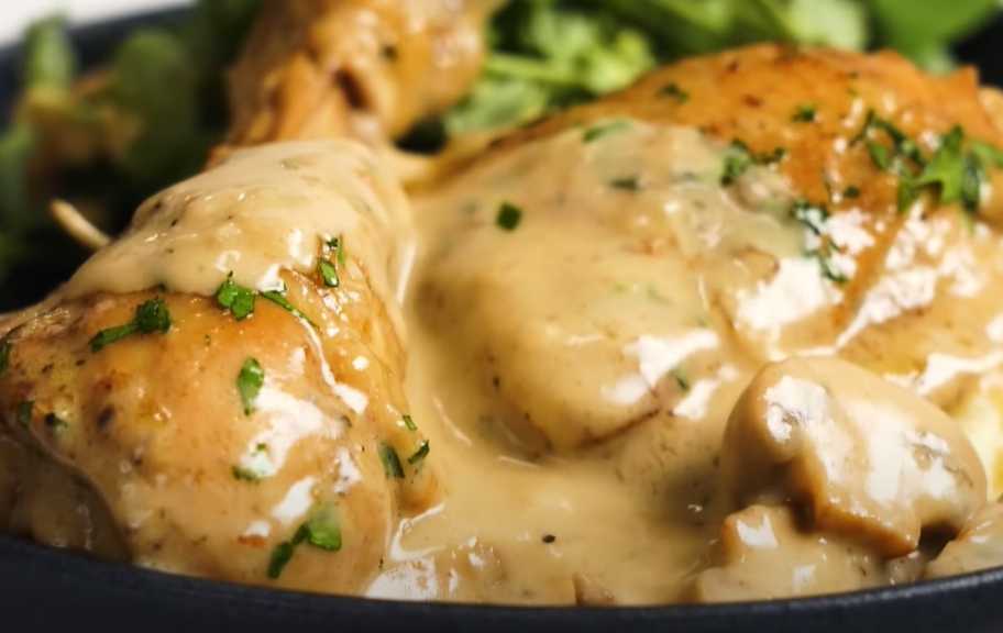 Recette : Fricassée de poulet et de champignons