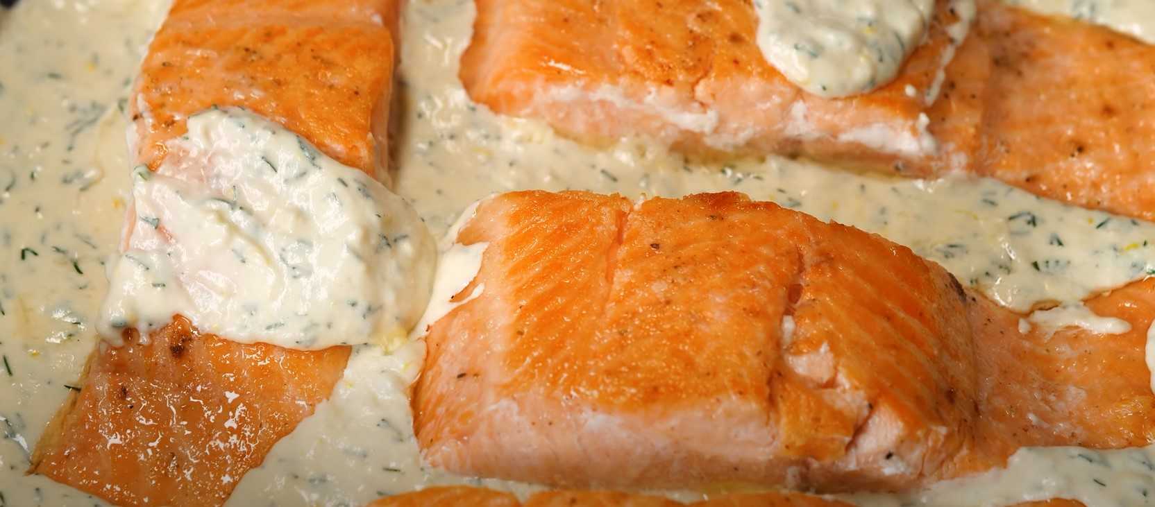 Image du plat : Saumon à la sauce crémeuse, poêlé