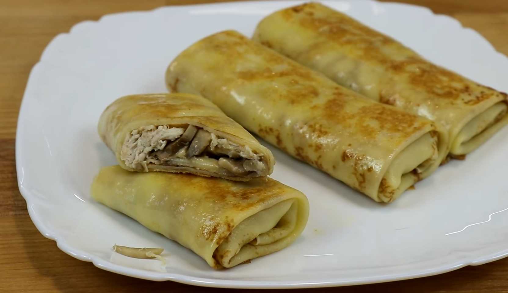 Image du plat : Crêpes au poulet, aux champignons et au fromage