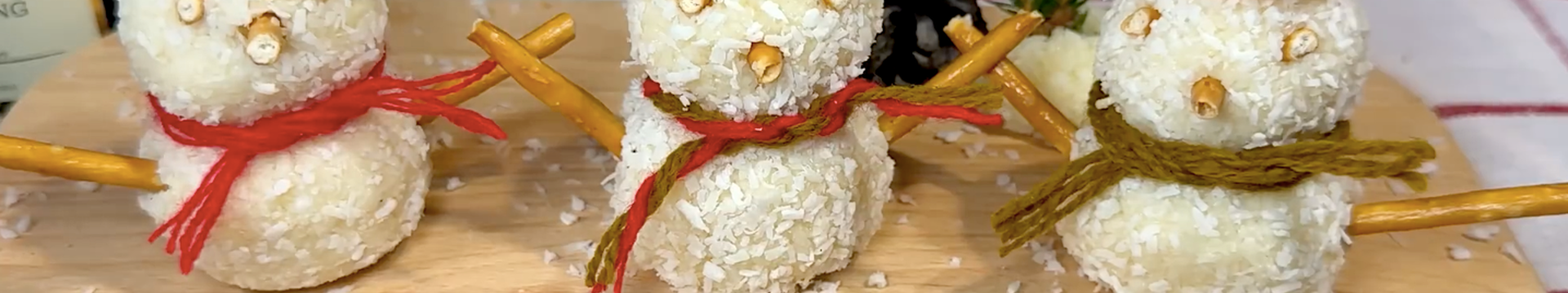 Cupcakes sushi en forme de bonhomme de neige pour le Nouvel An