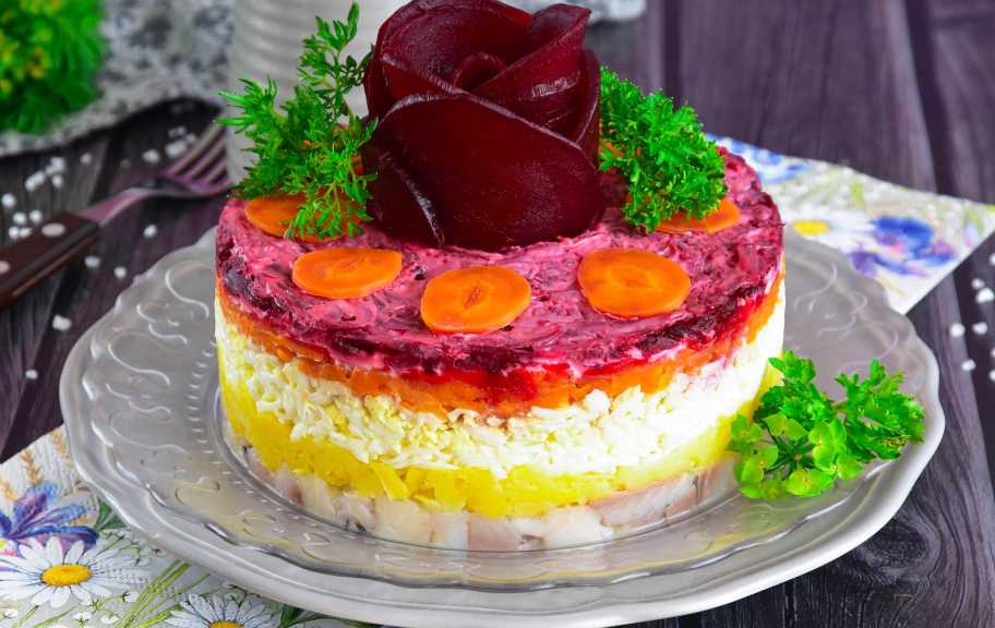 Recette : Hareng en croûte de fourrure avec du fromage fondu