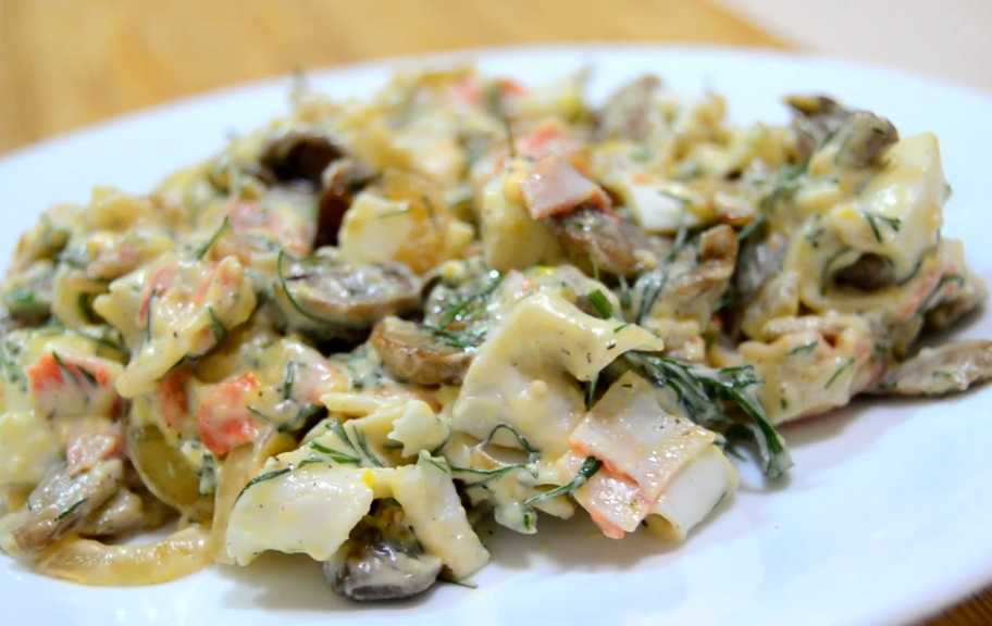 Recette : Salade de crabe aux champignons