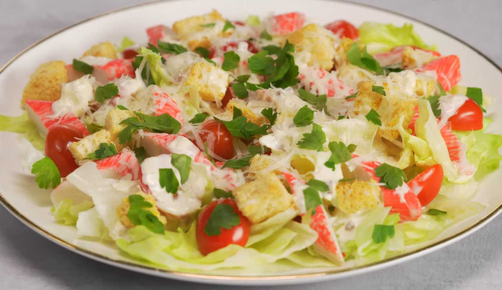 Image du plat : Salade César aux bâtonnets de crabe