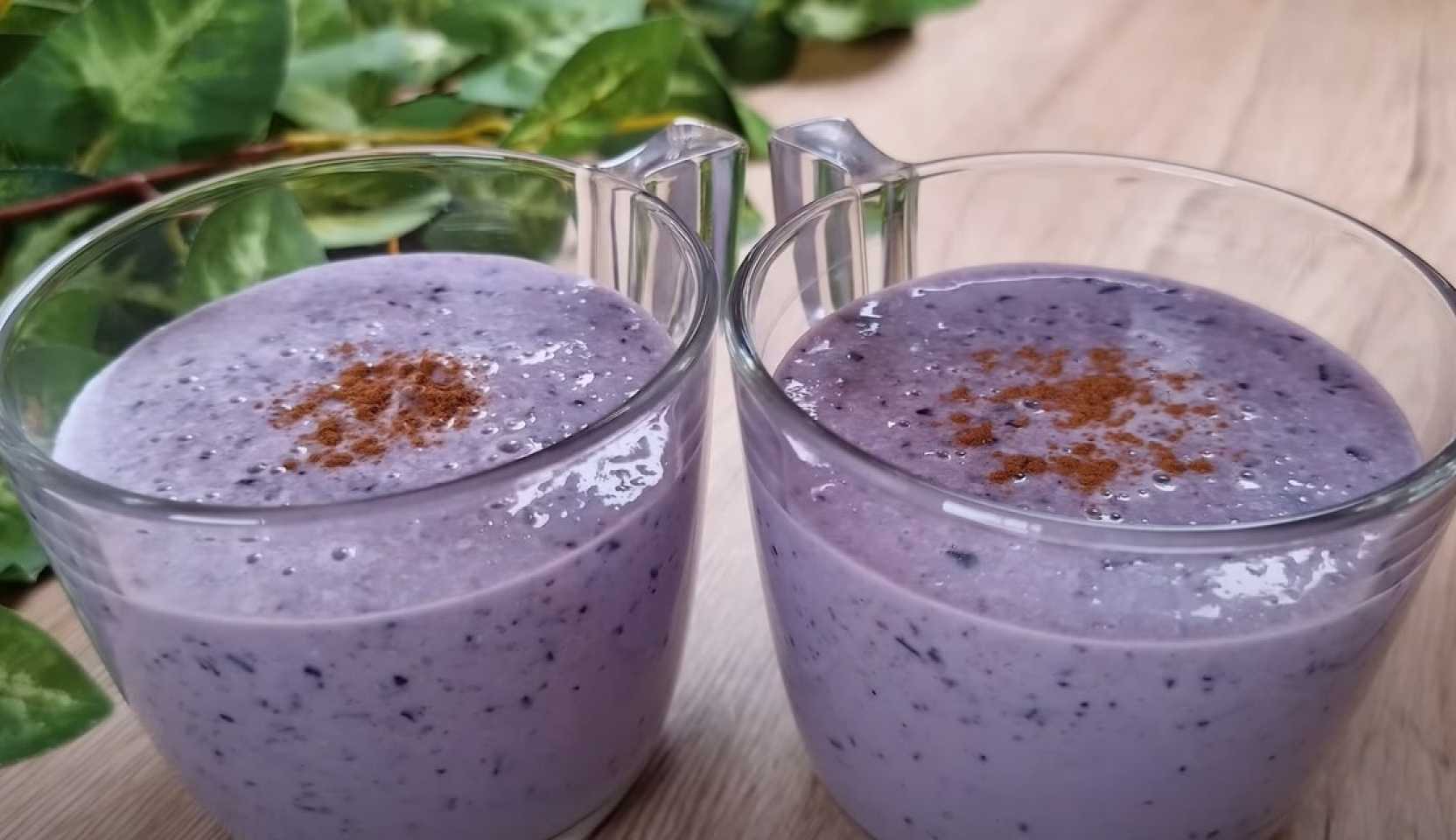 Image du plat : Smoothie aux myrtilles avec flocons d'avoine et graines de chia