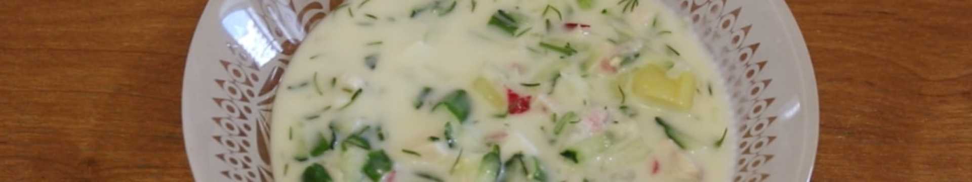 Okroshka au kéfir et au poulet