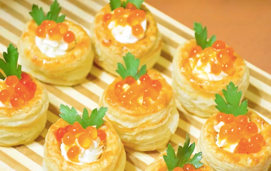Recette : Vol-au-vent au caviar rouge