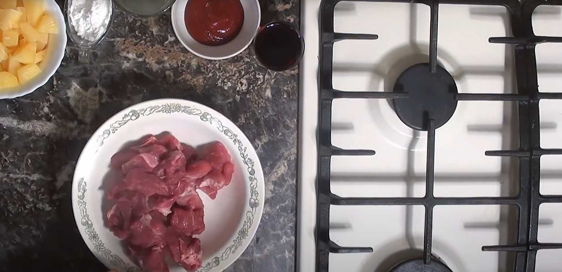 Porc sucré à l'ananas - Étape 1