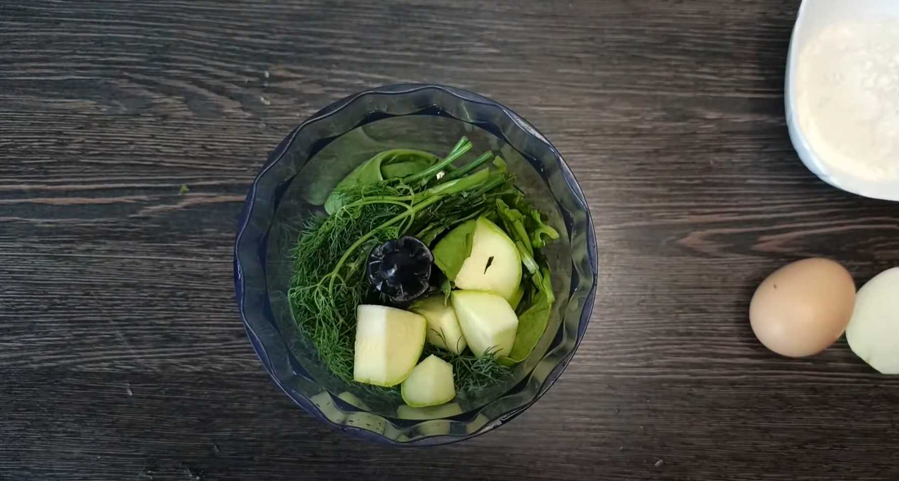 Beignets de courgettes et d'épinards - Étape 1