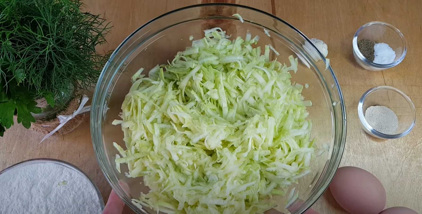 Beignets de courgettes à la levure - Étape 1