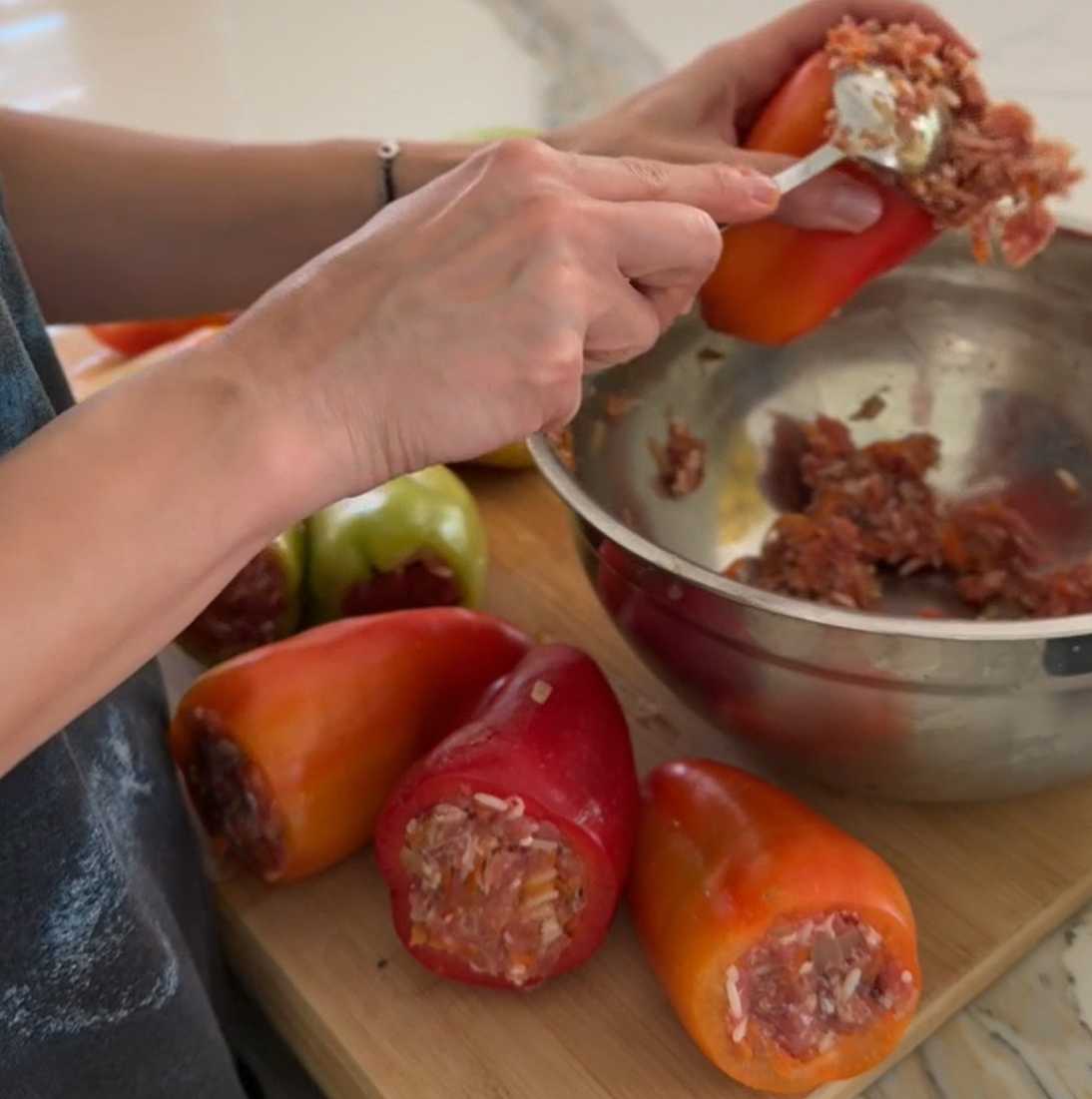 Recette des poivrons farcis - Étape 3