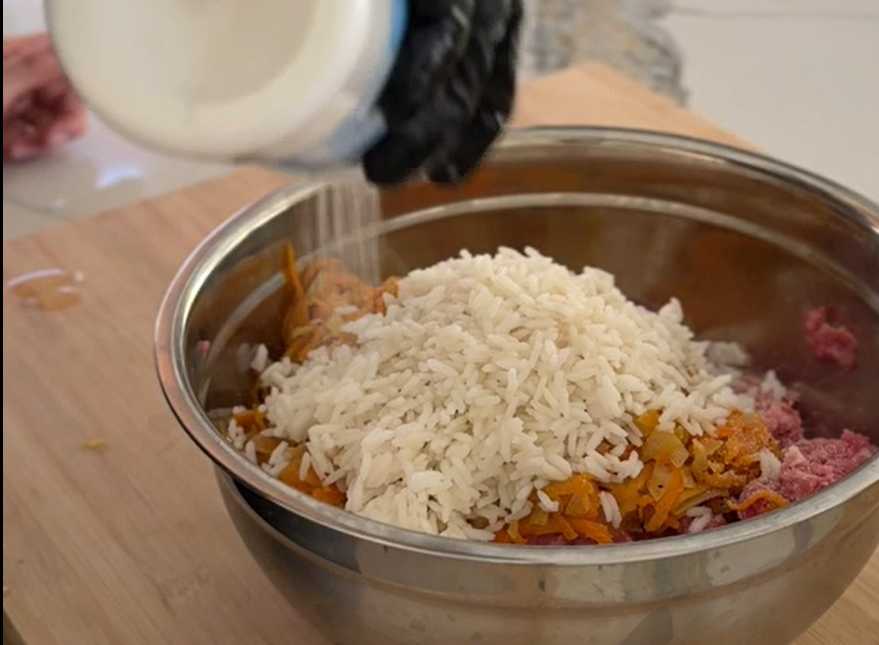 Bœuf haché frais avec légumes et riz - Étape 5