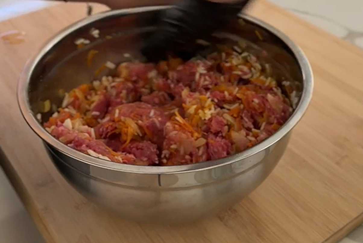 Bœuf haché frais avec légumes et riz - Étape 6