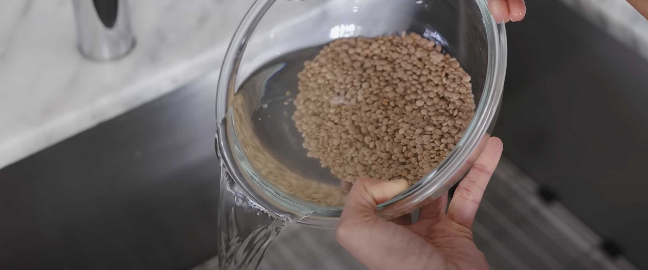 Lentilles aux épinards - Étape 1