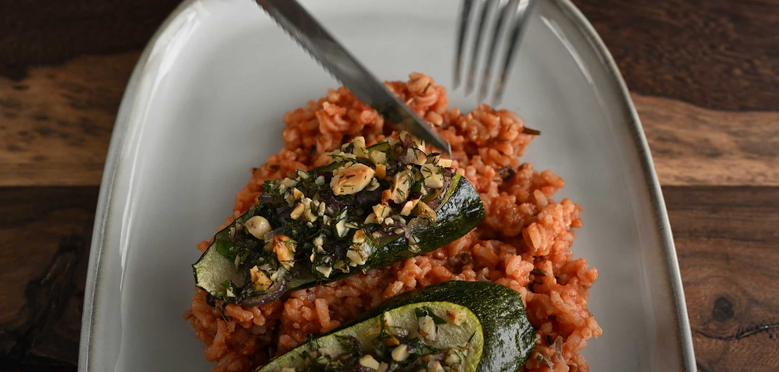 Courgettes cuites au four avec du riz et des noix - Étape 10