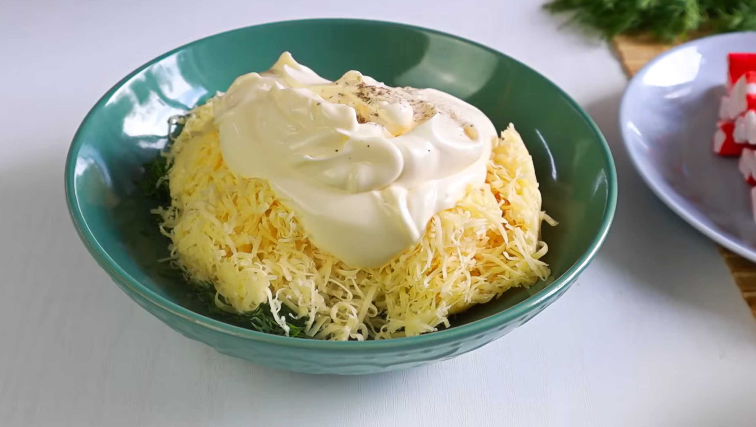 Salade de bâtonnets de crabe et de maïs - Étape 4