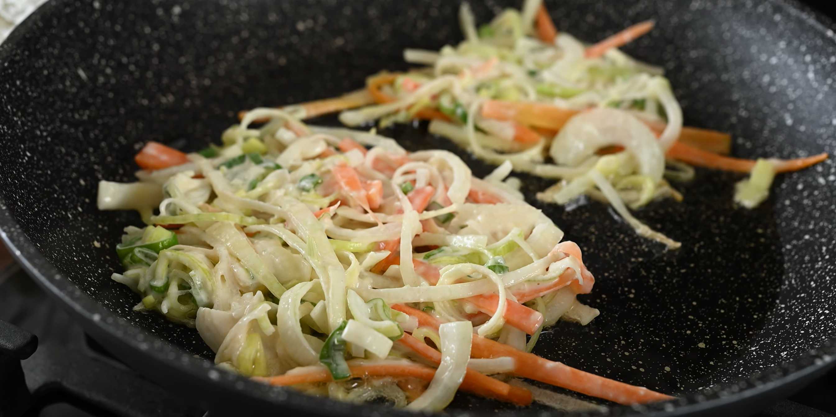 Crêpes aux oignons et aux poireaux - Étape 7