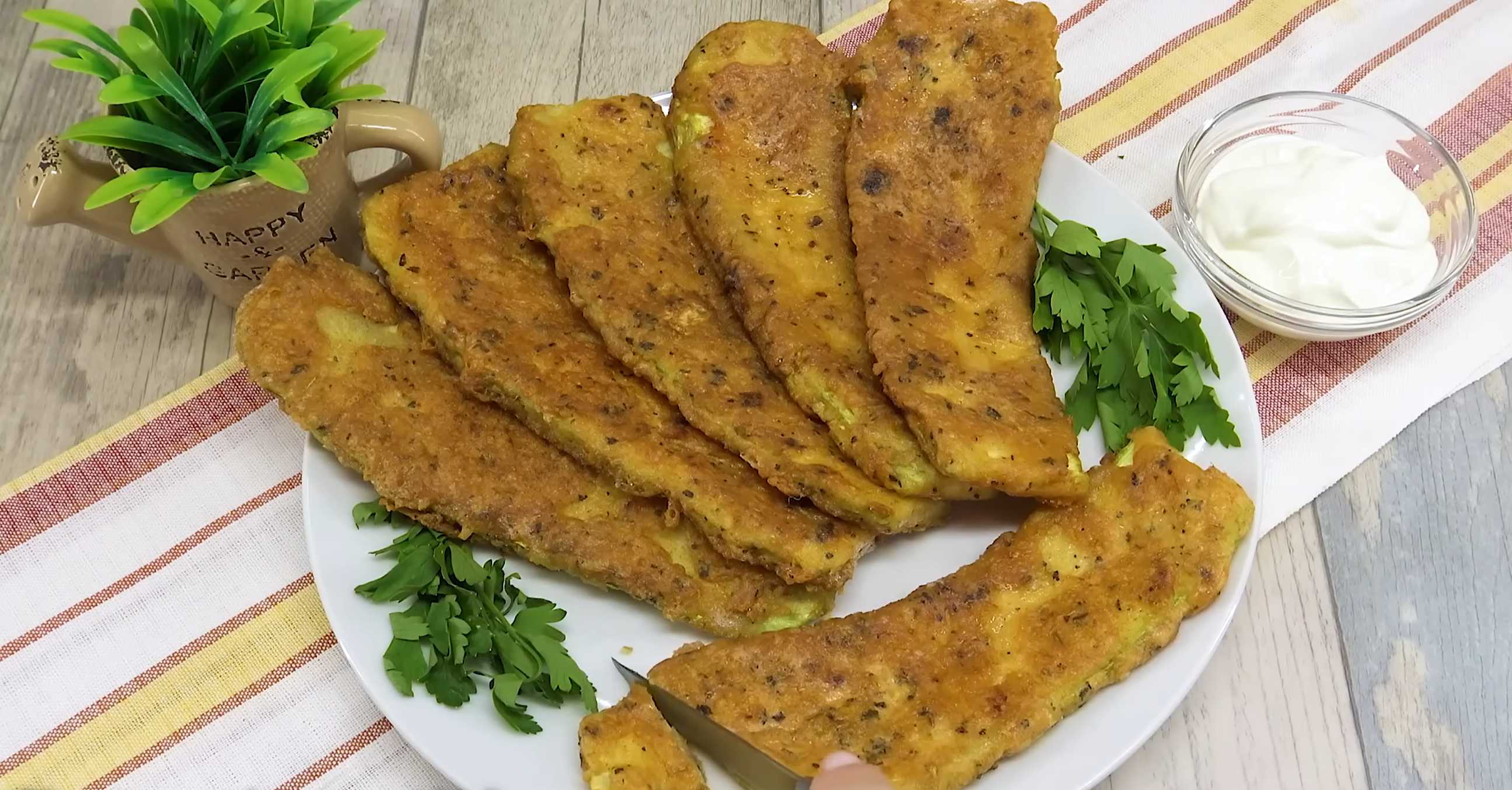 Courgettes frites au fromage et aux œufs - Étape 8