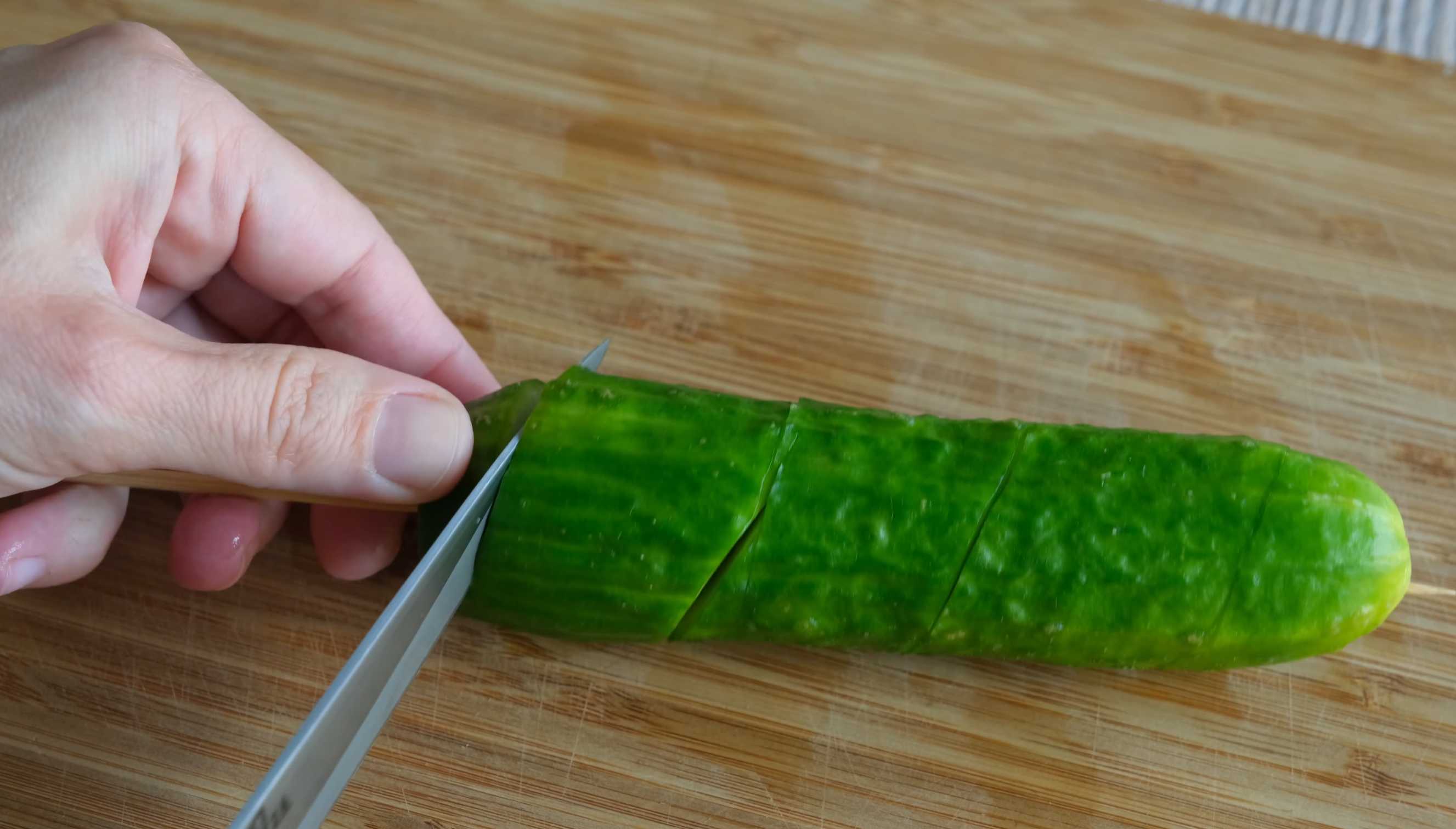 Brochettes de concombre et kimchi express - Étape 3