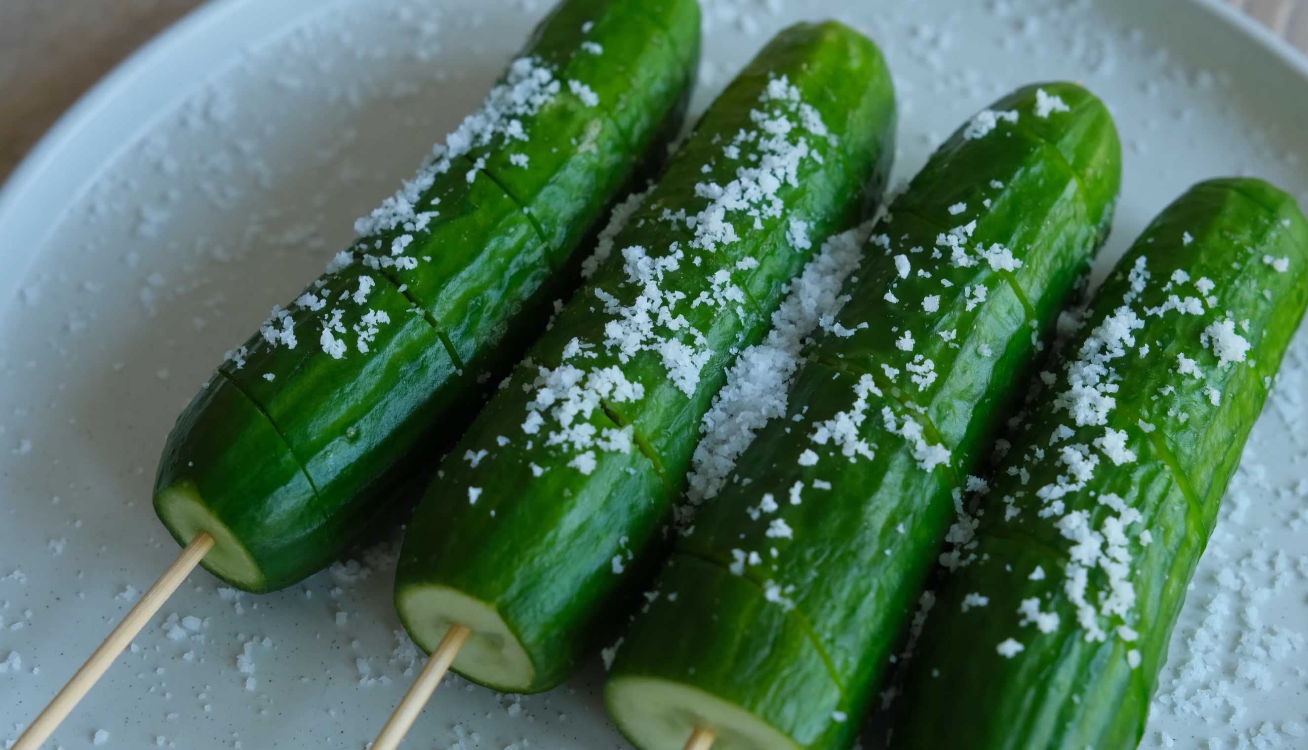 Brochettes de concombre et kimchi express - Étape 4