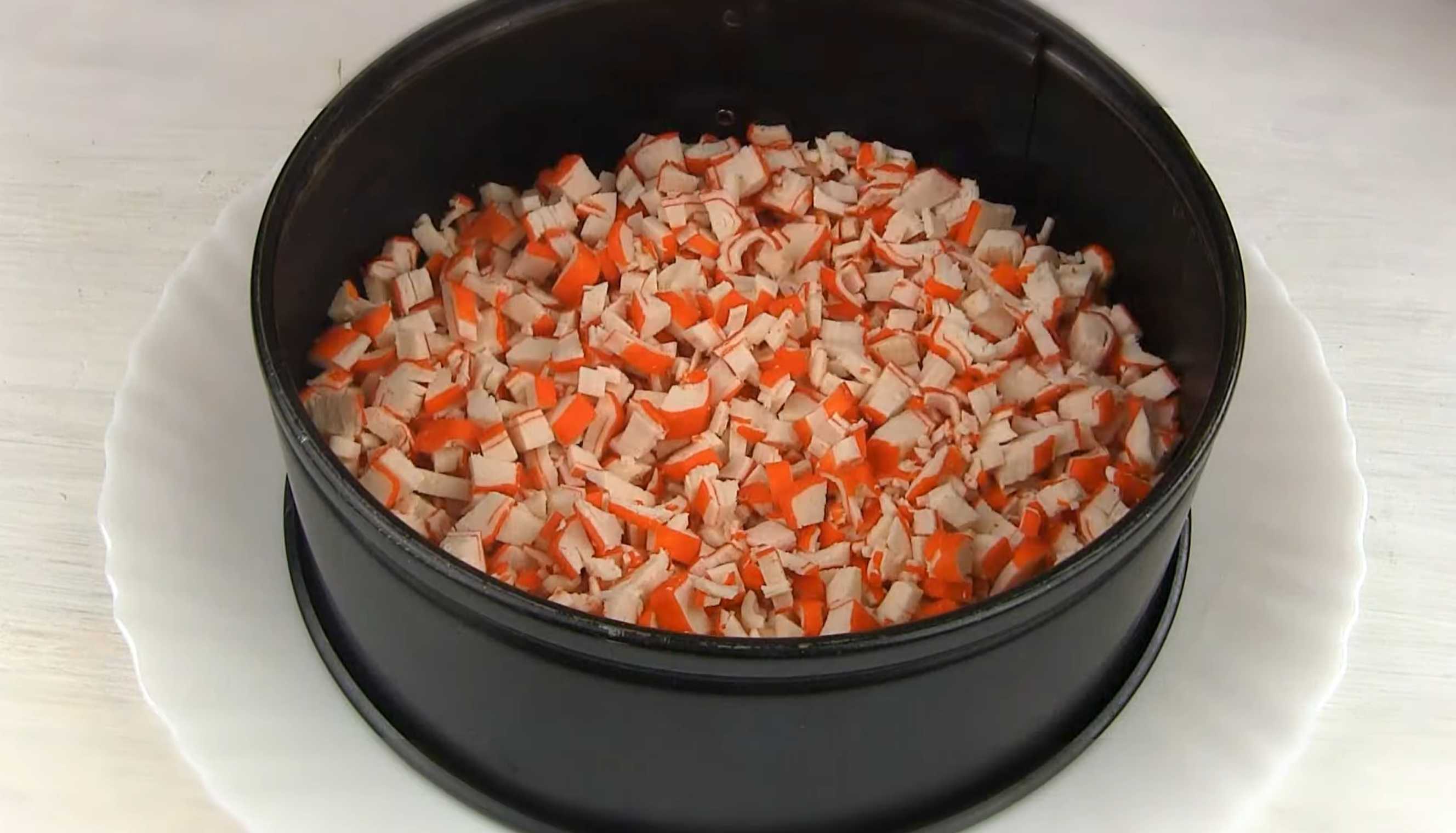 Salade de crabe aux champignons - Étape 1