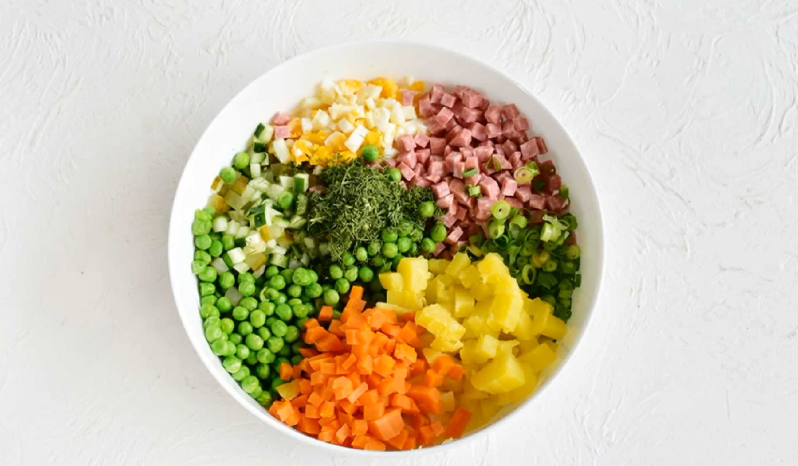 Salade Olivier fumée - Étape 6