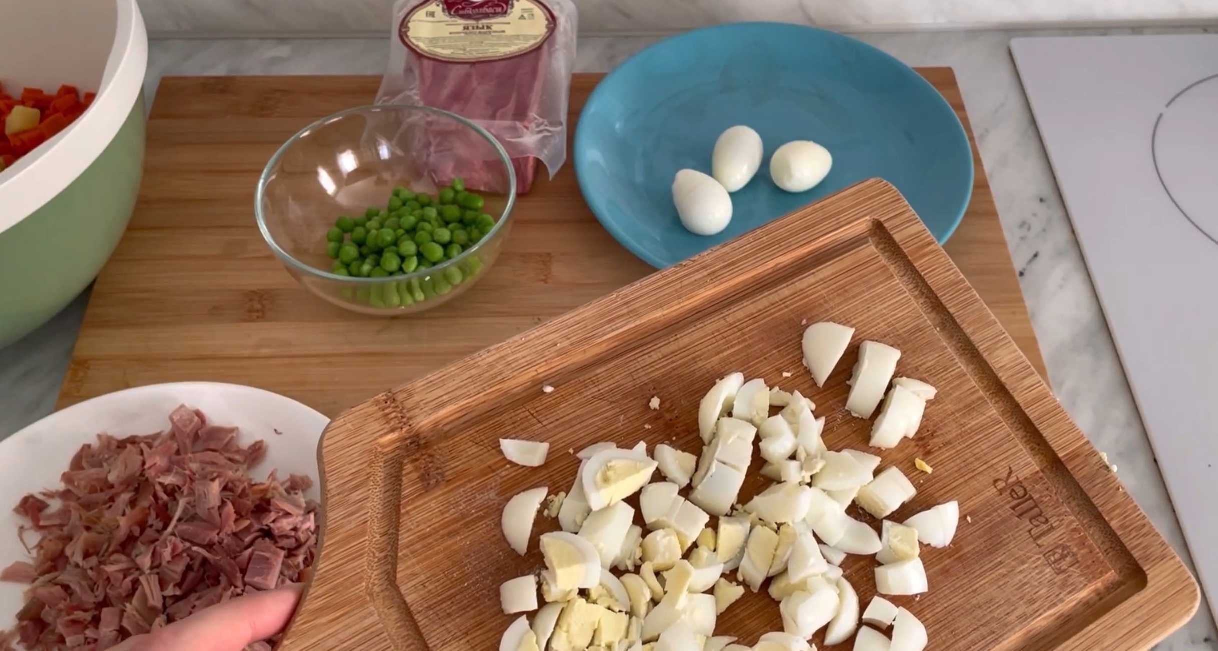 Salade Olivier aux cailles - Étape 4