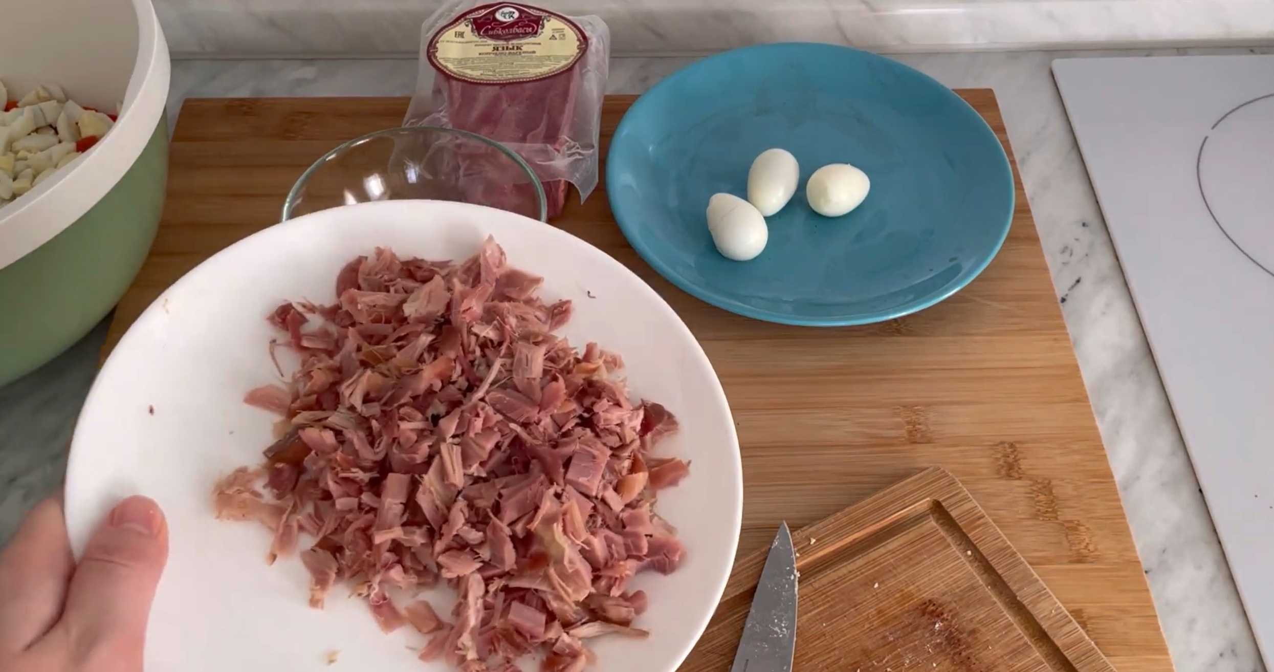 Salade Olivier aux cailles - Étape 5