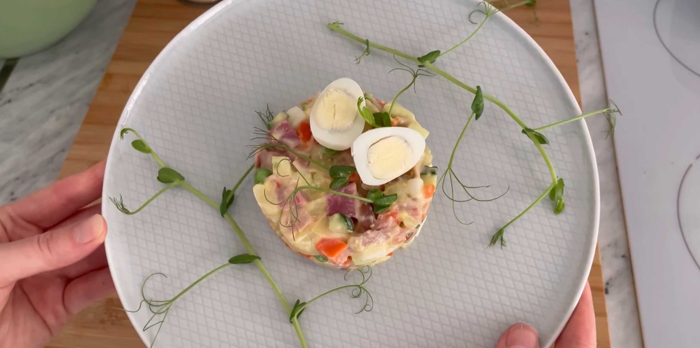 Salade Olivier aux cailles - Étape 9