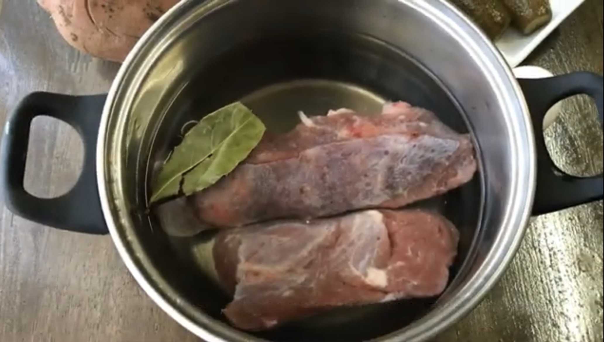 Olivier au bœuf Étape 1