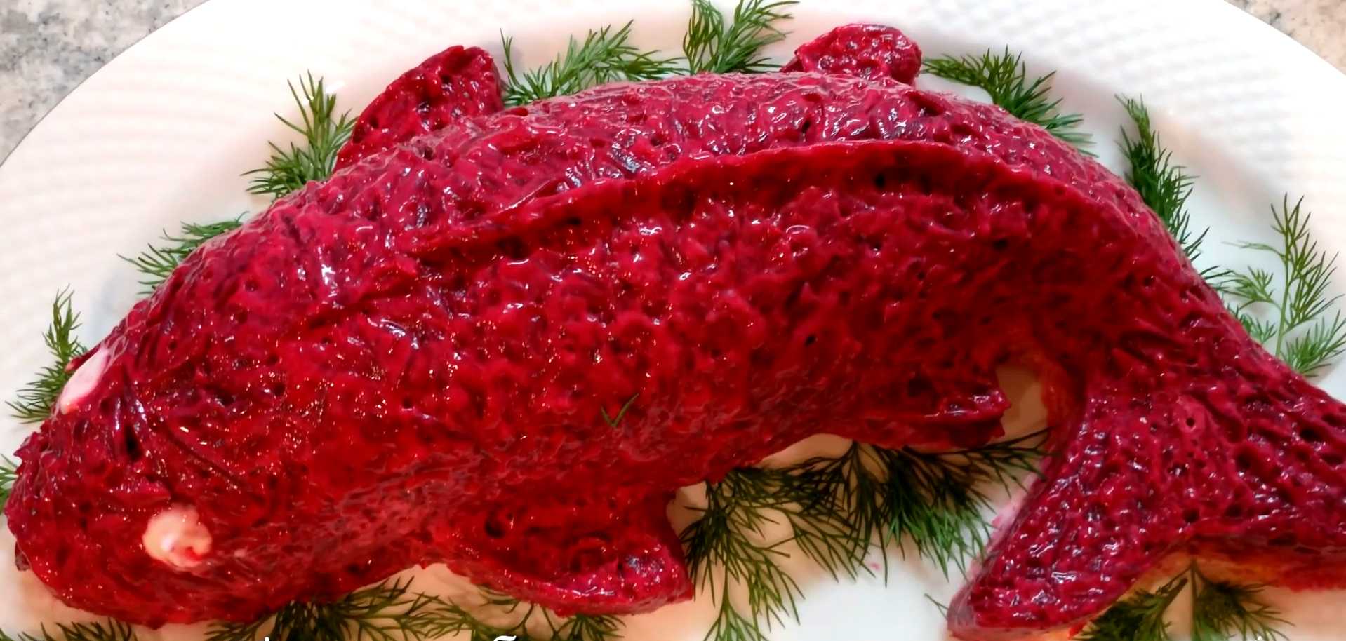 Hareng sous un manteau de fourrure en forme de poisson - Étape 12